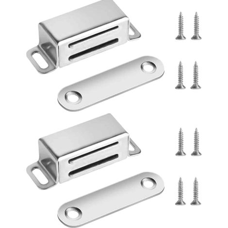 Fermeture magnétique de porte robuste, aimants puissants en acier inoxydable pour armoires et placards, aimant de penderie, loquet magnétique robuste pour meubles de cuisine, fermeture magnétique de p (1/5)