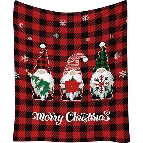 Plaid - Couverture En Flanelle - Pour Canapé Chambre Bureau Extérieur - 100 x 130 cm - Rouge Noir À Carreaux Buffalo - 1 Pièce (1/5)