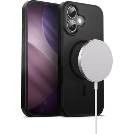 Crong Hybrid Frost MAG Cover - Custodia MagSafe per iPhone 17 (Nero) (1/5)