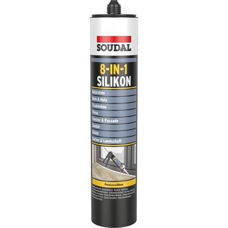 Soudal 8-in-1 Silikon Weiss 300 ml, Universalsilikon, neutralvernetzend