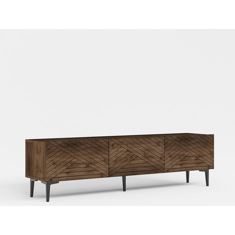 Meuble TV moderne avec portes 160 cm Felix - Noyer (1/5)