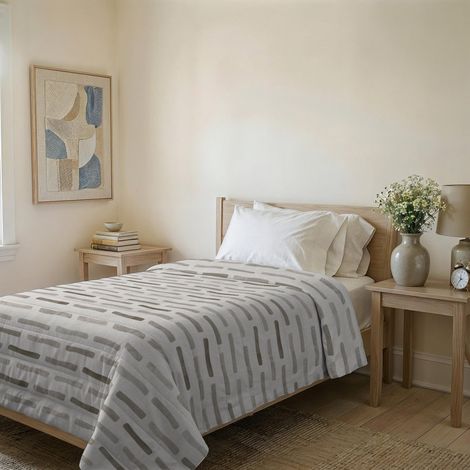 Couvre-lit matelassé d’été en Microfibre Douce imprimée – Couette Printemps-été mi-Saison – Fun Tortora, 1 Place et demie 200x240 cm (1/5)
