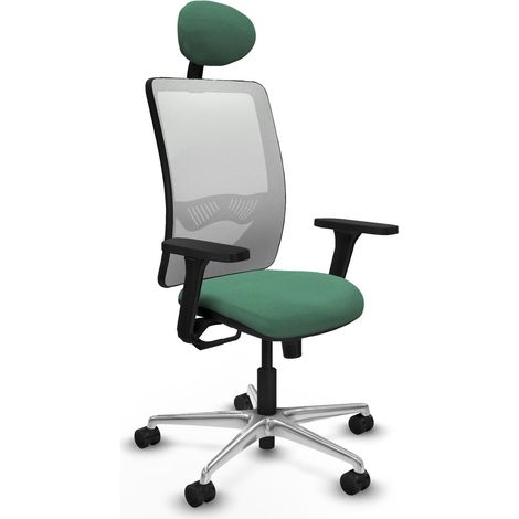 Chaise de bureau piqueras y crespo Zulema vert émeraude mesh aluminium (1/2)