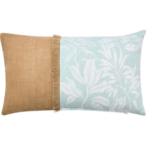 Coussin Déco Imprimé Avec Jute "Hera" 30x50cm Menthe (1/5)