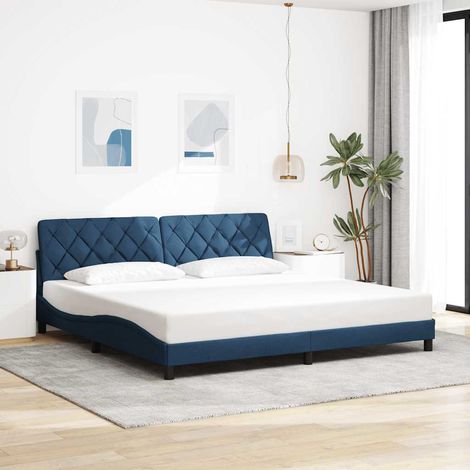 Estructura de cama sin colchón tela azul 200x200 cm vidaXL (1/5)