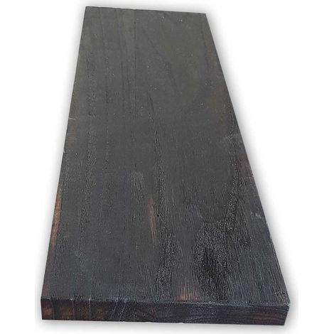 Tavola en BOIS CountryWood – trattato con metodo Yakisugi - Stile: DARK CARBON full burn - Dimension : 30x203x2 cm