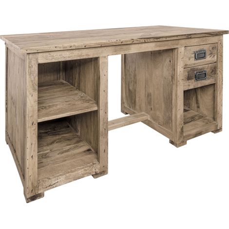 Schreibtisch Mango 140x80x76 whitewash lackiert RAILWAY  361