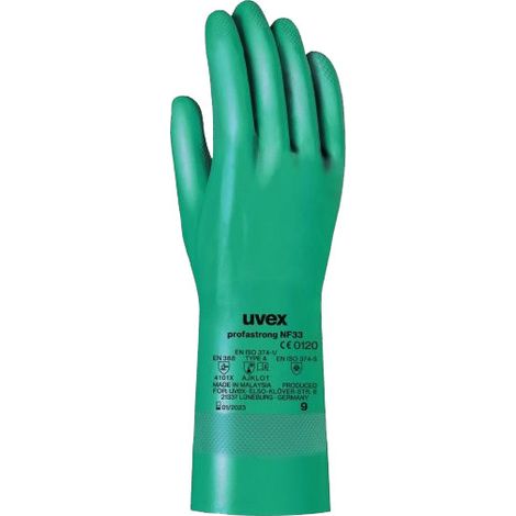 Gants de protection nitrile PROFASTRONG vert T8 - UVEX - 700.0019SC.T8