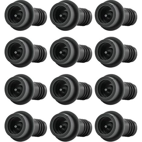 Lot de 12 bouchons de pompe noirs vides, bouchons pour bouteilles de vin, préservent la fraîcheur du vinxx-AquaForge (1/5)