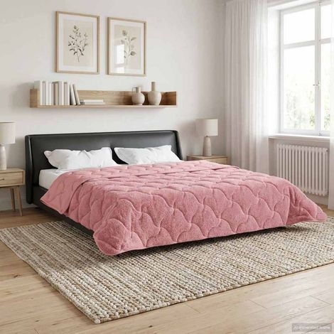 vidaXL Duvet d'été simple Matelassé Rose 220 x 260 cm