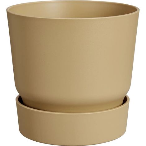 elho – Pot de fleurs Greenville – Sable – Ø 30 cm, plastique (1/5)