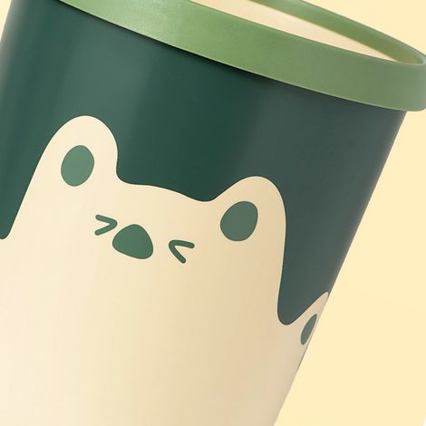 Poubelle à pression en forme d'ours câlin, jaune grand modèle, pour chambre, salon, cuisine, salle de bain, grand panier à déchets, corbeille à papier créative. (1/3)