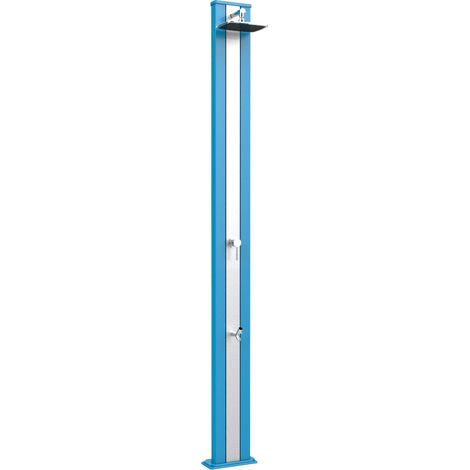 Doccia Solare da Esterno Giardino 30L Miscelatore e Lavapiedi Arkema Spring S Fascia Inox Blu (1/5)