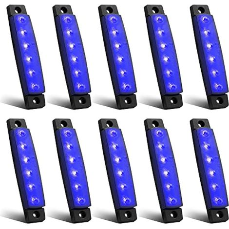 Biqing Feux de Gabarit LED Feux Latéraux Eclairage,LED Côté Marqueur Feux Indicateurs De Position Blau 24V Étanche LEDs Feuxs de côté pour Camion Remorque Camion Bus Bateau (1/5)