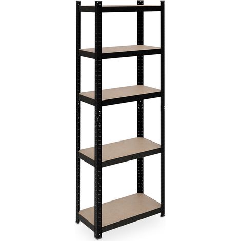 Estantería para cargas pesadas modular 5 niveles ajustables sótano garaje 90 x 40 x 180 cm de acero negro 130014267 (1/5)