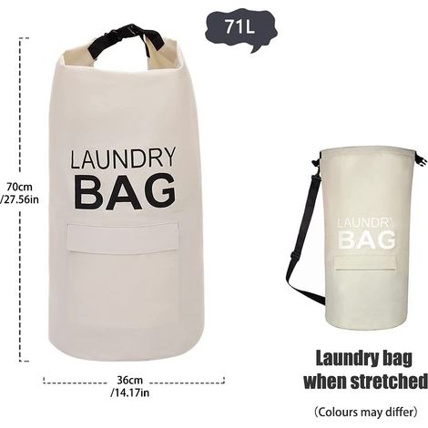 71L Foldable Dust Laundry Basket with Non-Slip Handles, Wall Mounted Dirty Laundry Bin(Beige) (1/4)