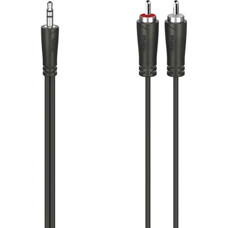 Hama 00200721 Jack / RCA Audio Cavo [1x Spina jack da 3.5 mm - 2x Spina RCA] 5 m Nero