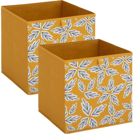 Lot de 2 boites de rangement cubes à motifs fleurs abstraits MIX'N MODUL (1/4)
