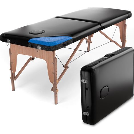 Fenixshop24 Lettino Massaggio Professionale 2 Zone in Legno, Pieghevole e Regolabile – Nero, Cod 05 (1/5)