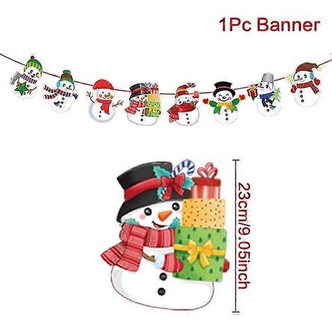 Bannière de Noël avec le Père Noël, décorations de Noël pour la maison, ornements de Noël à suspendre, fête de fin d'année, Navidad Kerst, Nouvel An 6 (1/5)