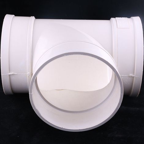 Ø75mm Connecteur de Conduit Répartiteur 3 Voies (90 Degrés) xd - Connecteur de Conduit Rond - Ventilateur d'Extraction - Té de Ventilation pour Sécheuse - Ø7.5cm Plastique ABS Blanc. (1/4)
