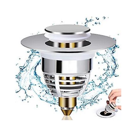 bonde Lavabo Universel, (orifice De Vidange 32-42mm)bouchon De Lavabo Pop-up Avec 2 Joints Pour Baignoire, Cuisine, Lavabo (1/5)