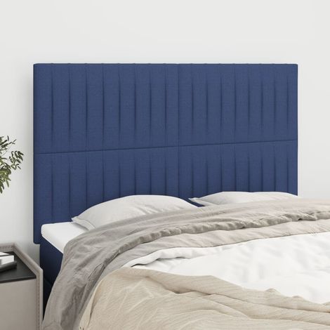 Tête de lit Bleu 144x5x118/128 cm Tissu