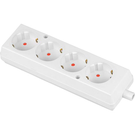Prise portable à quatre voies 4X schuko, avec mise à la terre, amovible