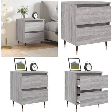 Nachttisch Grau Sonoma 40x35x50 cm Holzwerkstoff - Nachttisch, Nachttische, Nachttischschrank, Nachtschrank, Nachtkonsole, Schlafzimmermöbel, Beistelltisch, Nachtkästchen, Bettschrank, Schlafzimmersch (1/5)