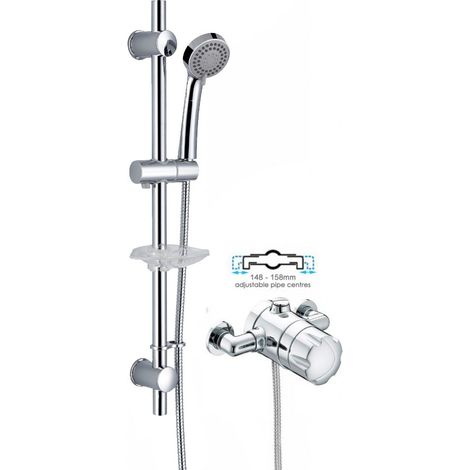 Bristan Sirrus Gummers Opac Exposed Thermostatic Mixer Shower + Riser Rail