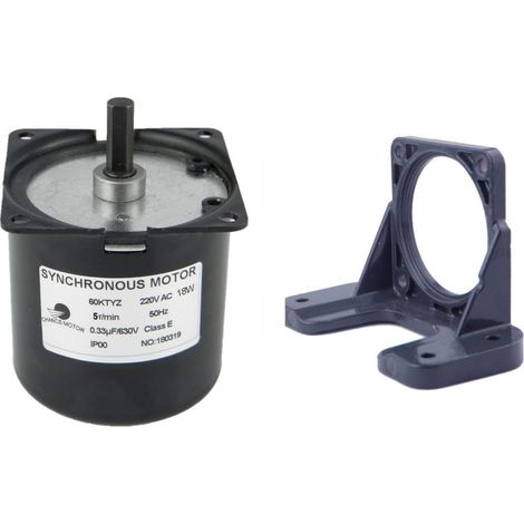 60KTYZ Synchronous Gear Motor AC 220-240V 5r/min Control Torque CW/CCW 40Kgf.cm with Gear Motors Mounting Bracket Fixed Seat Bracket (1/5)