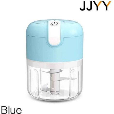 Mini hachoir électrique intelligent sans fil,presse-purée,hachoir pour hacher,trancher des oignons,vidéo,légumes- Bleu[A82144]