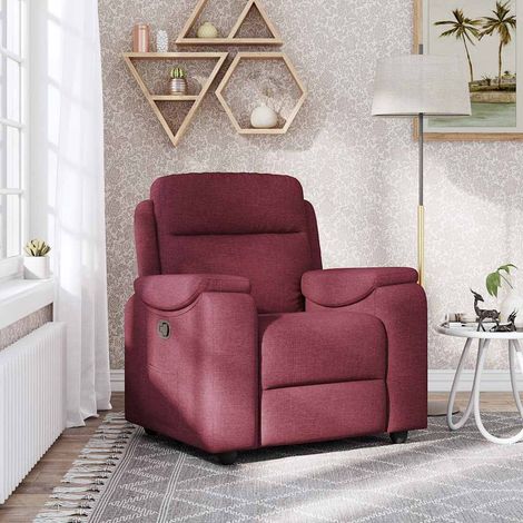 Sillón reclinable de tela rojo tinto vidaXL (1/5)