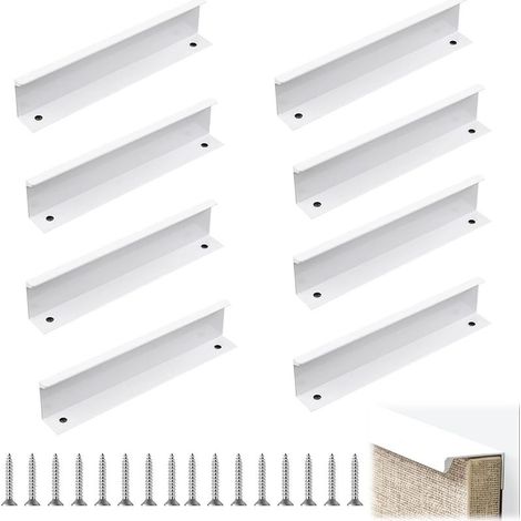 8Pcs Poignée Cuisine Invisible 150mm,Poignée Meuble Cuisine Invisible,Poignée Blanche pour meuble Idéales avec Un Style Epuré et Moderne,pour Placards,Armoires,Tiroirs de Cuisine (1/5)