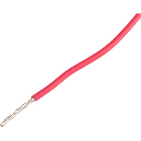 Câble pour environnement difficile RS PRO, 0,6 mm², 20 AWG, +105°C max, PVC Rouge, 100m ( Prix pour Bobine de 100 Mètres )