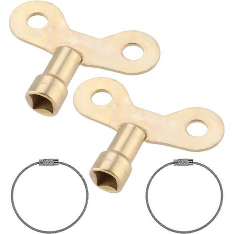 Clé Robinet - Faucet Key - Cuivre plaqué fer - 2 pièces - Porte-clés en Fil (1/4)