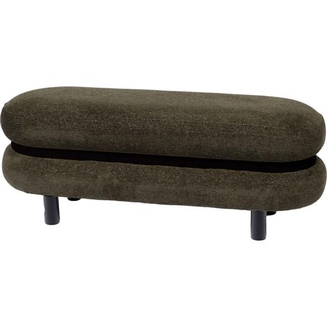 Amadeus - Banc en tissu kaki avec piètement métal L110 cm Ocrina (1/3)