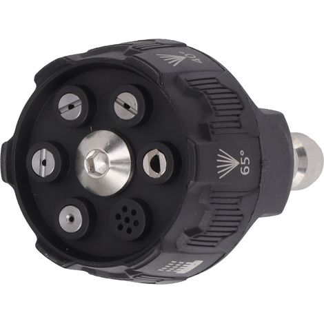 Buse pulvérisateur haute pression 6 en 1 multifonction adjustable raccord rapide 1/4 embout noir (1/5)