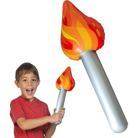 Lot de 2 fausses flammes gonflables, 40 cm (16 pouces), idéales pour les fêtes et les jeux.