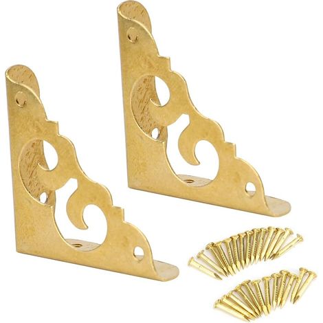 Lot de 6 protège-coins rétro en laiton pour boîtes à bijoux (1/4)