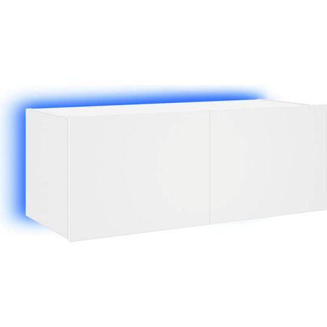 Maison Exclusive - TV-Wandschrank mit LED-Leuchten Weiß 80x35x31
