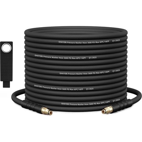 Tuyau Haute Pression 10M/32Ft Compatible Karcher K2 K3 K4 K5 K6 K7, 220Bar Remplacement Résistant à l’Usure, Raccord Rapide, Extension pour Nettoyeur Haute Pression, Pour Lavage de Voiture (1/5)