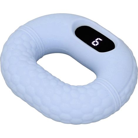 Anneau de renforcement de la main en silicone pour l'entraînement musculaire, force réglable, avec compteur de présence (bleu) (1/5)