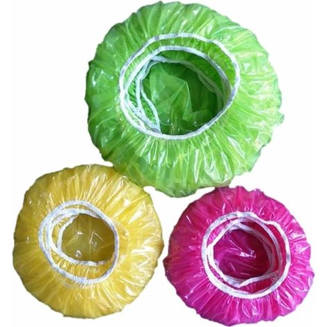 60 Pieces Reusable Elastic Food Covers, Storage Bags for Keeping Vegetables Fresh or for Home, Shower Cap, Hotel (1/5)