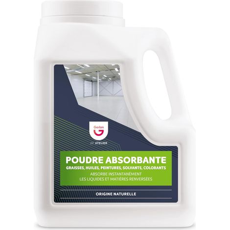 Absorbant en Poudre Spécial Huile, Hydrocarbure & Peinture – Efficace sur les Tâches Renversées et incrustées – 900g (1/5)