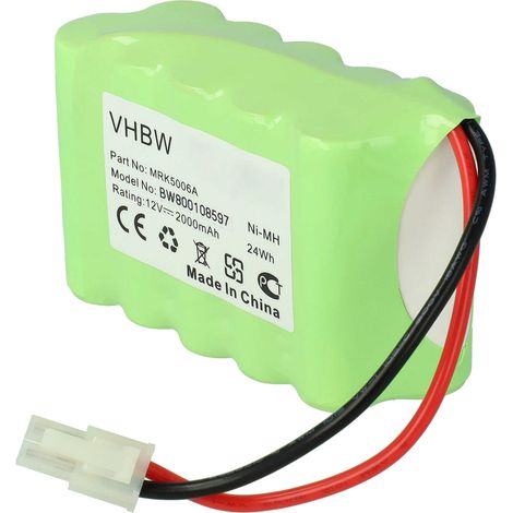vhbw Batteria NiMH 2000mAh (12V) compatibile con interruttore perimetrale Wolf Garten196-796-678 sostituisce MRK5006A.