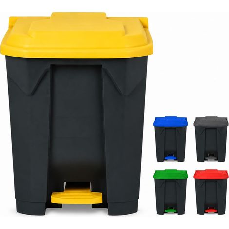 Poubelle à pédale Olaf – Jaune – 50 L (1/5)