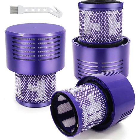 Filtres V10 pour Dyson V10 Cyclone Series, V10 Animal, V10 Absolute, V10 Total Clean, SV12, référence 969082-01, lot de 3 filtres et 1 brosse de nettoyage. (1/5)