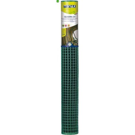 TENAX Quadra 20 Verde 0,50 x 5 m, Rete Protettiva in Plasticaper Cancelli, Recinzioni e Balconi