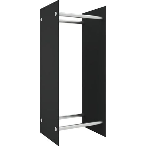 Maison Exclusive - Porta Legna Nero 40x35x100 cm in Vetro Temperato